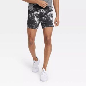 All in Motion Men's Black and White Athletic Shorts